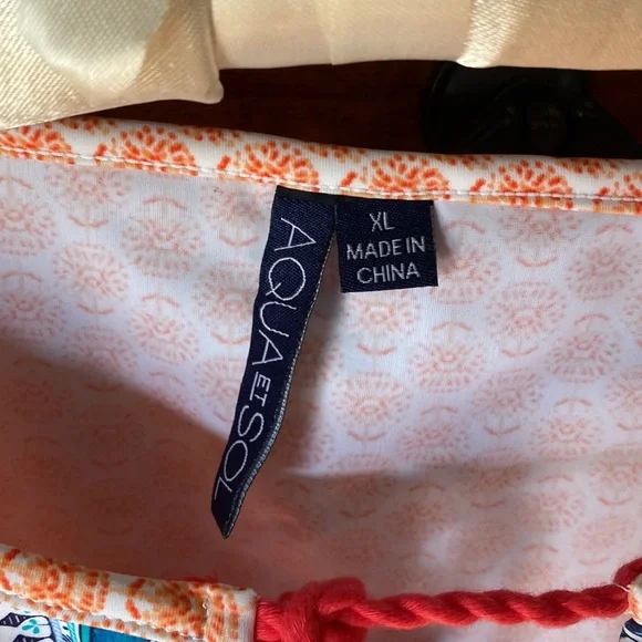 Vibrant Coral and Blue Swim Coverup - Picture 4 of 4